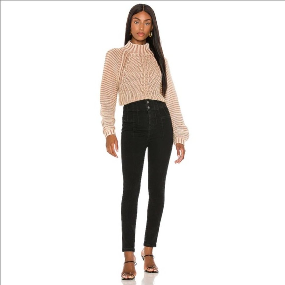 We the free People Womens Jayde Black Skinny Jeans High-Rise Size 24 Dark Shado